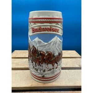 1985 Vintage Budweiser Beer Mug - A Series Snow-Capped Mountains